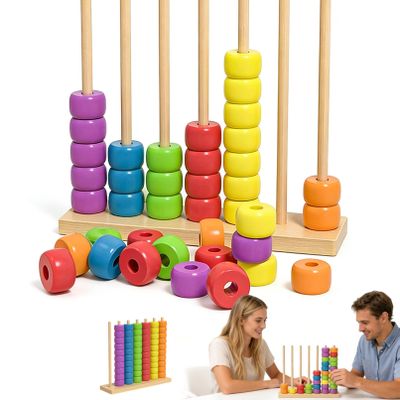 Qudgl 2026 Color Matching Stacking Puzzle Game, Fast Pattern Challenge Ring Stack Puzzle for 2 Players, Tabletop Brain Teaser for Family Game with Racks, Rings, Cards Night Stack Solve Set (1*Set)