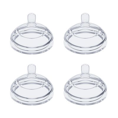 4 Pack Replacement Silicone Nipples Compatible with Comotomo Baby Bottles 5oz / 8oz, BPA-Free, Anti-Colic, Medium Flow, 3+ Months