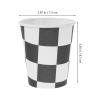 Toddmomy 20pcs 250ml Racing Party Paper Cups Checkered Flag Disposable Paper Water Cups for Birthday and Wedding Banquet Decorations view 2