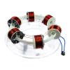 6 Coil Ring Electromagnetic Accelerator, Brushless Motor Cyclotron, Circular Accelerator Brushless Cyclotron Motor, Low Power Coil, Acrylic Material, for Experimental Teaching, Scientific, DIY Gifts view 1