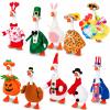 Weysat 10 Set Holiday Mini Desk Goose Outfit Summer Fall Halloween Christmas Winter Magnetic Geese Statue Felt Fabric Costume for 7 Inch Desktop Goose Table Decor Gifts(Chic Style,Fabric) view 1