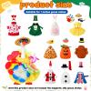 Weysat 10 Set Holiday Mini Desk Goose Outfit Summer Fall Halloween Christmas Winter Magnetic Geese Statue Felt Fabric Costume for 7 Inch Desktop Goose Table Decor Gifts(Chic Style,Fabric) view 2