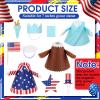 Abbylike 3 Sets 7 Inch Mini Desk Goose Outfits 4th of July Desk Goose Clothes Accessories Independence Day Patriotic Decor for Desktop Geese Statues Office and Home Table Decor Gifts (Mixed Style) view 2