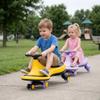 HONEY JOY Wiggle Car, 2 in 1 Swing Car for Kids, LED PU Flashing Wheels, No Batteries, Gears or Pedals, Uses Twist, Turn, Ride On Toy for Toddlers Boys Girls(Yellow) view 2
