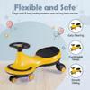 HONEY JOY Wiggle Car, 2 in 1 Swing Car for Kids, LED PU Flashing Wheels, No Batteries, Gears or Pedals, Uses Twist, Turn, Ride On Toy for Toddlers Boys Girls(Yellow) view 3