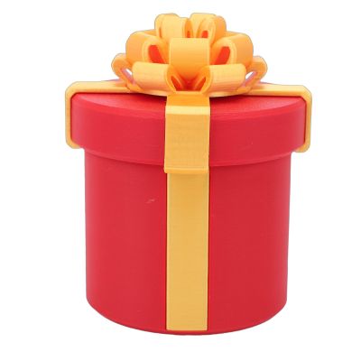 Nurnesy Annoying Nested Screw Gift Box | 3D Printed 10-Layer Reusable Prank Puzzle | Fun Money Cash Holder, Round Red & Gold