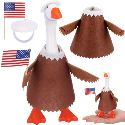 Abbylike 1 Set 7 Inch Patriotic Day Mini Desk Goose Outfits Desk Goose Clothes Accessories Patriotic Decor for Desktop Geese Statues Office and Home Table Decor Gifts (Falcon)