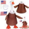 Abbylike 1 Set 7 Inch Patriotic Day Mini Desk Goose Outfits Desk Goose Clothes Accessories Patriotic Decor for Desktop Geese Statues Office and Home Table Decor Gifts (Falcon) view 1