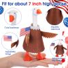 Abbylike 1 Set 7 Inch Patriotic Day Mini Desk Goose Outfits Desk Goose Clothes Accessories Patriotic Decor for Desktop Geese Statues Office and Home Table Decor Gifts (Falcon) view 3