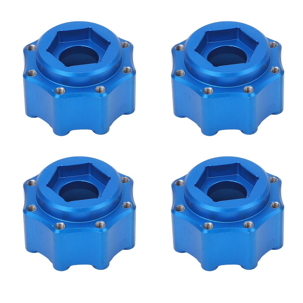 4pcs 17mm Hex Adapter, Professional Aluminum Alloy RC Hex Combiner, Fine Machined 3.8 Inch Tire Hex Coupler for RC Accessories with Lightweight High - Strength Design (Blue)