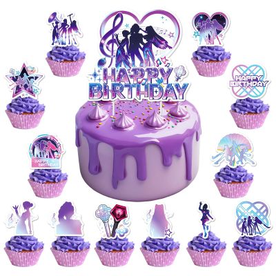 13PCS Cake Toppers Happy Birthday Cake Toppers Cupcake Toppers Birthday Party Decorations Cartoon Party Decoration. (AA7)