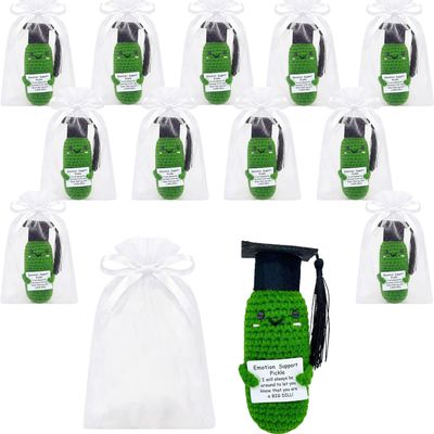 12 Pcs Graduation Emotional Support Pickle High School College 2026 Graduation Decorations Gifts for Women for Women Men Him Her Graduates of Class 2026 Classroom Prizes Positive Pickle Crochet