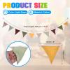 uxcell Pennant Banner Flags, 7.74 ft x 4.7 Inch Cotton Fabric Triangle Flags Wall Decor for Picnic Wedding Christmas Outdoor Birthday Party BBQ Decorations, Brown view 2