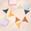 uxcell Pennant Banner Flags, 7.74 ft x 4.7 Inch Cotton Fabric Triangle Flags Wall Decor for Picnic Wedding Christmas Outdoor Birthday Party BBQ Decorations, Brown view 4