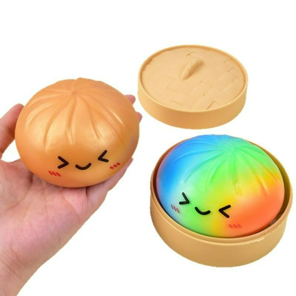 10 Random Color Big Stuffed Buns Decompression kneading Music Decompression Toys Creative Color Expression Xiaolongbao