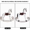 OEBUAFI Handmade Wooden Rocking Horse, Hand Carved and Painted Nordic Logs Decor, with Gentle Touch Shaking Motion, for Kids Gift Home Decoration (White) (White) view 4