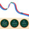 Julihai Flexible Race Car Track, Rolls Up Car Race Track 14.76ft Red and Blue PVC Flexible with 4 Cars 4 Suction Cups for Indoor Outdoor Play view 2