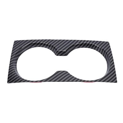 Akozon Cup Holder Panel Cover Trim Black Carbon Fiber Style Water Cup Holder Replacement for 3 2020