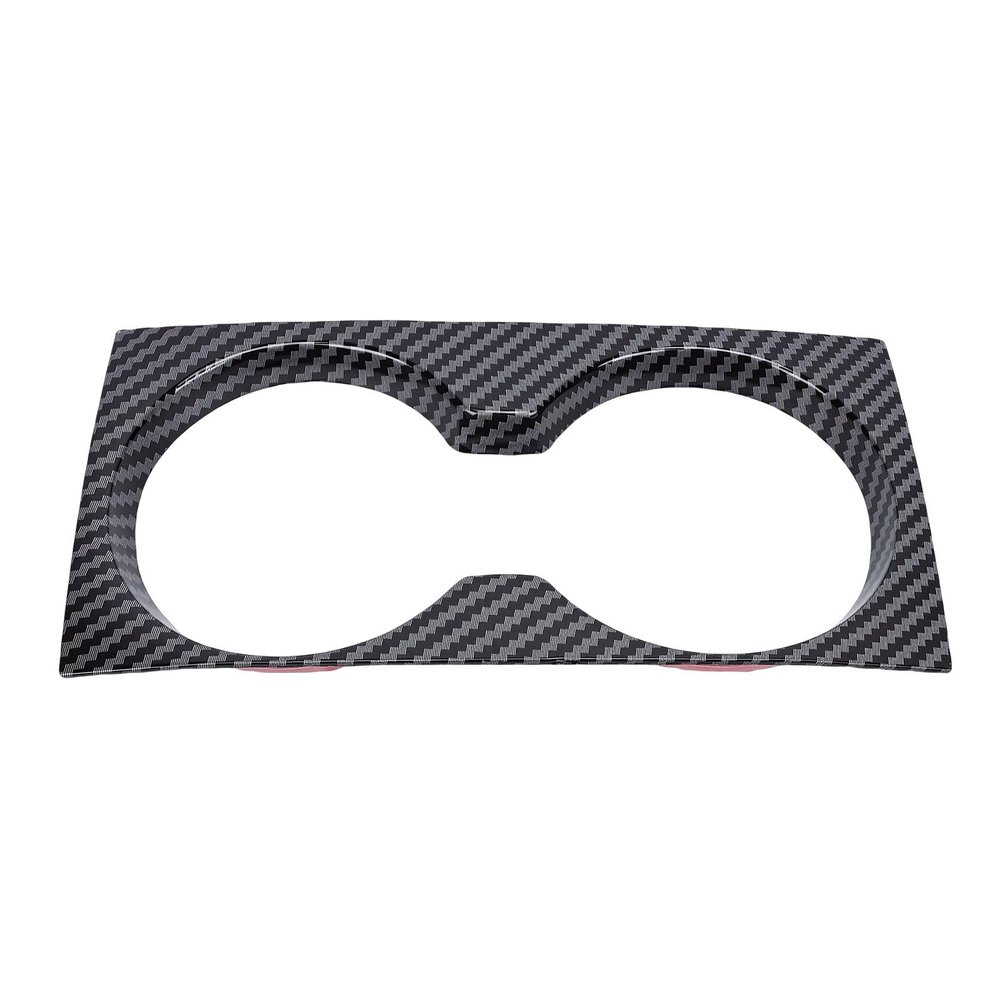 Akozon Cup Holder Panel Cover Trim Black Carbon Fiber Style Water Cup Holder Replacement for 3 2020
