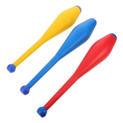 CHILDWEET 3pcs Circus Juggling Clubs Set for Adults, Acrobatic Outdoor Juggling in Red, Blue, and Yellow, Professional Stage Performance Props for Training and Shows