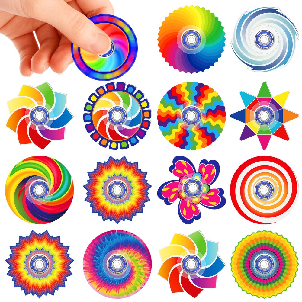 POPPLAYING 24 Pack Mini Fidget Spinners, Sensory Toys Party Favors for Kids