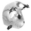 BESTonZON Disco Glitter Masquerade Half Face Mask for Halloween Party Silver Mirror Reflective Costume Accessory for Dance and Fancy Dress view 1