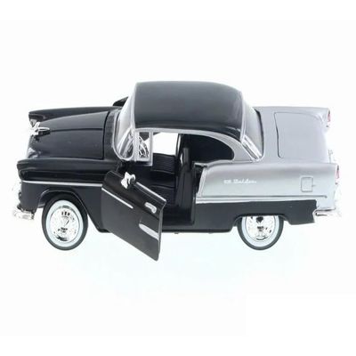 1955 Black and Silver 1/24 Diecast Model Car by Motormax 73229bk