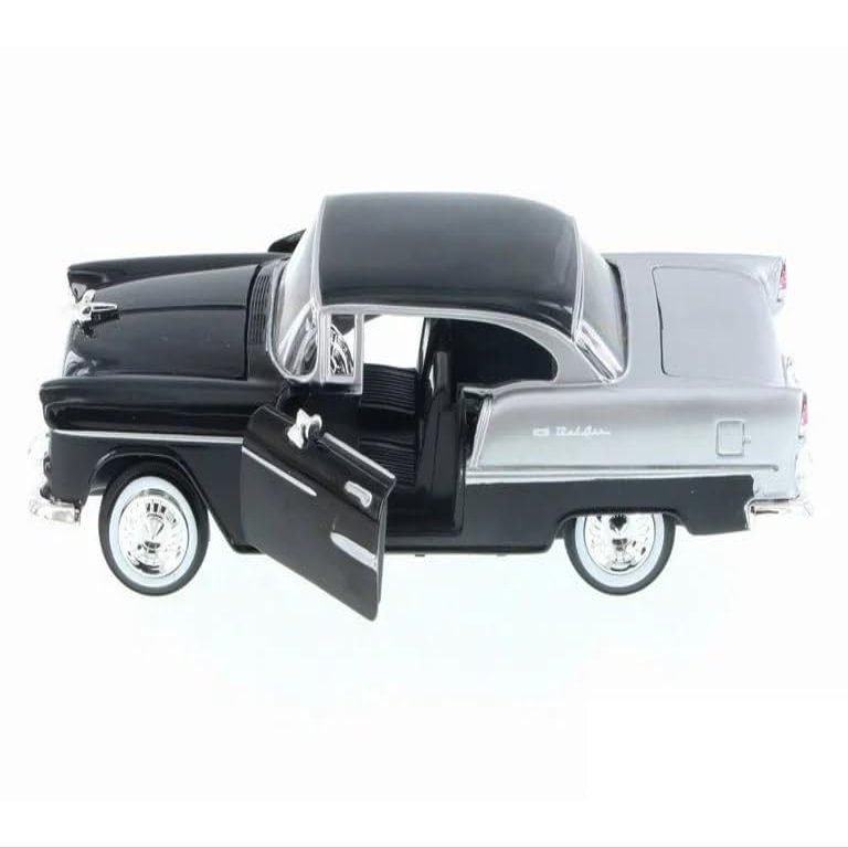 1955 Black and Silver 1/24 Diecast Model Car by Motormax 73229bk
