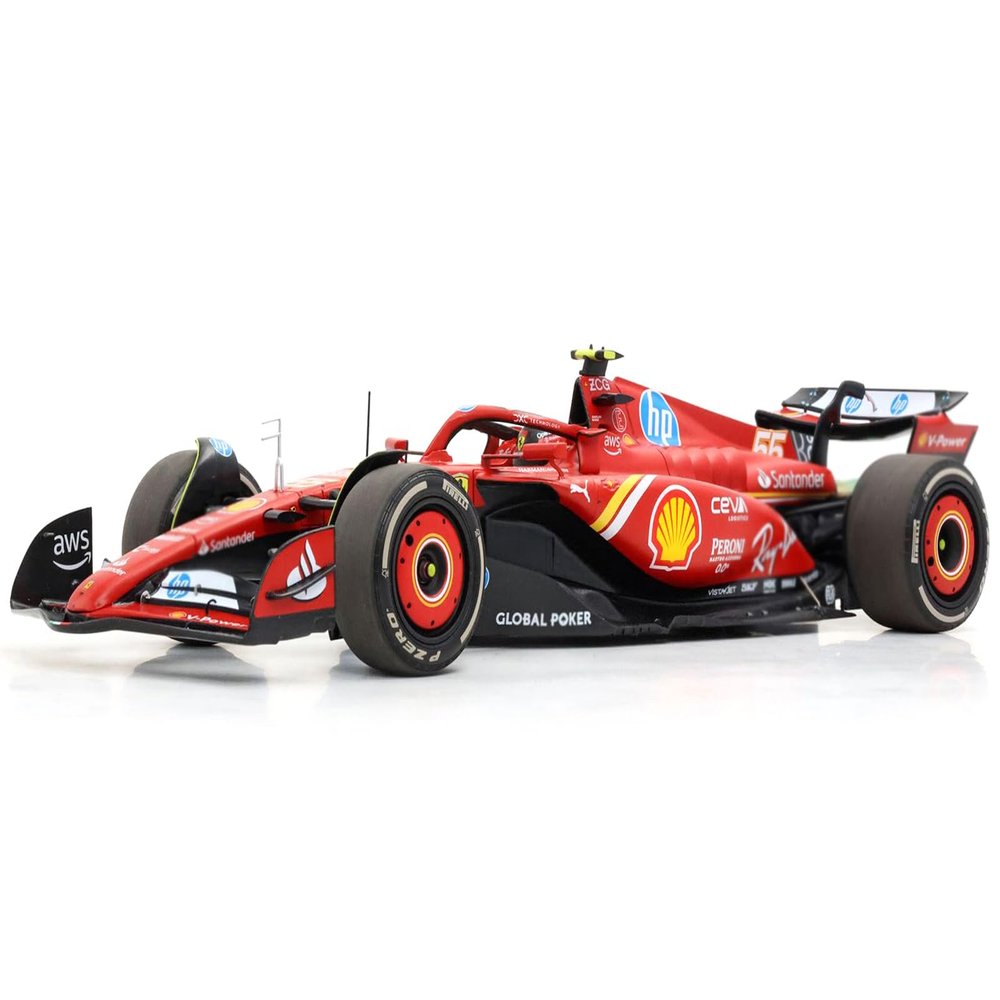 SF-24#55 Carlos Sainz Jr. 2nd Place Formula One F1 United States GP (2024) Limited Edition to 20 Pieces Worldwide 1/18 Diecast Model Car by BBR BBR241855EDIE