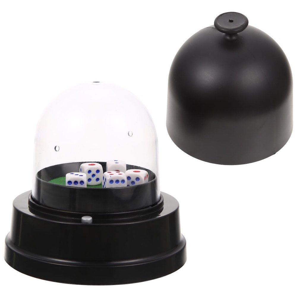 Abaodam Electric Dice Cup with 5 Dice Set and Shaking Holder for Bar Games and Ktv Game Accessory for Party and Family Entertainment