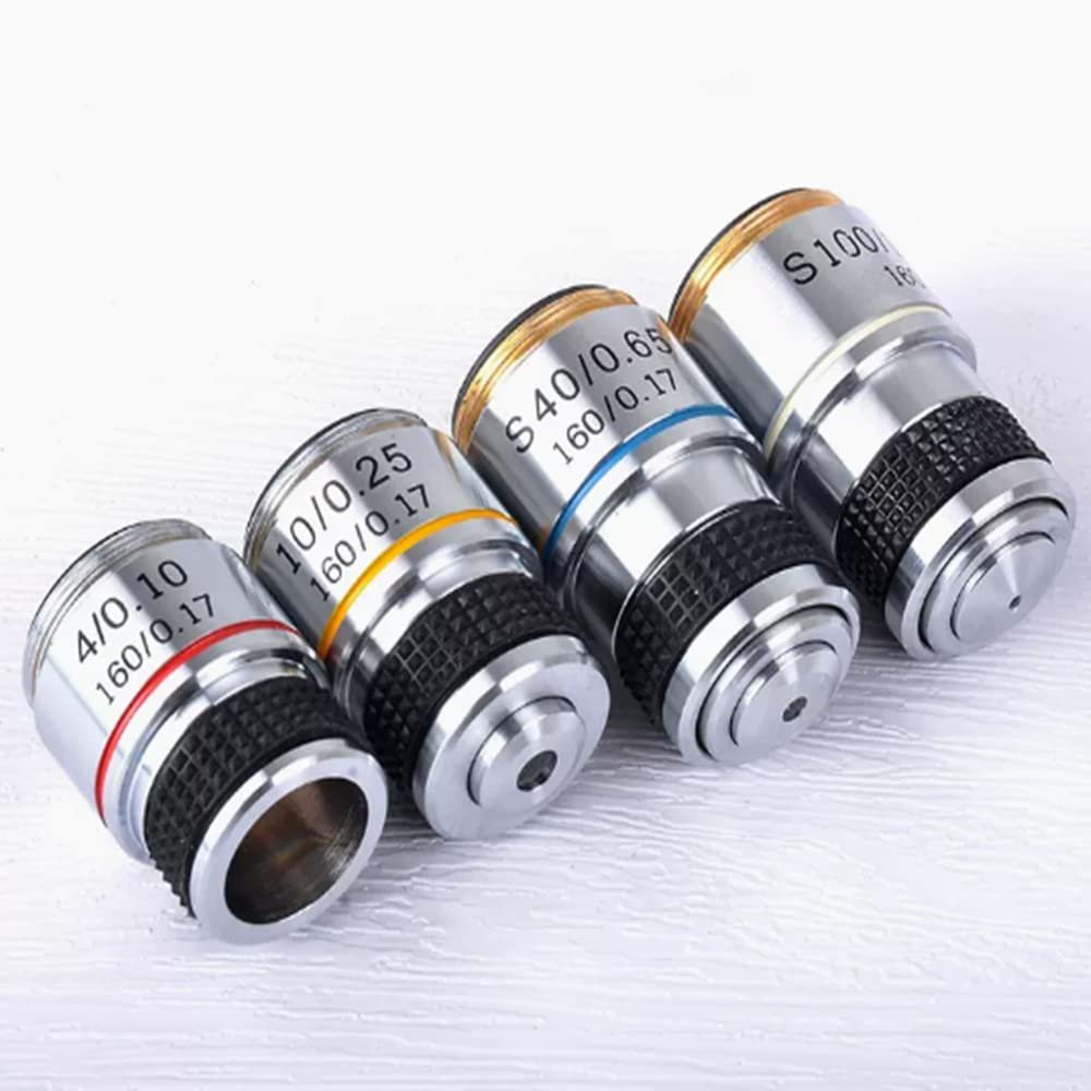 1pc 185 Biological Microscope Achromatic Objective Lens - Magnification Options for Enhanced Clarity and Detail(A Set of 4Pcs Objective Lens)