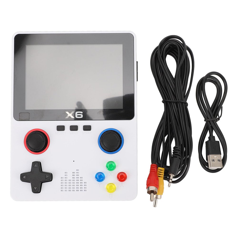 Handheld Retro Game Console with 32GB Memory Card, HD 3.5in IPS Screen Dual Rocker for Adults, Supports 64GB Expansion and TV Output for Two Player Gaming (White)