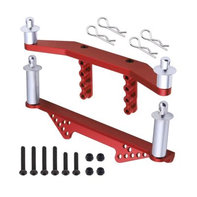 Rc Toys Parts For Traxxas For Slash 2WD For Rustler For Stampede 1/10 Aluminum Alloy Upgrades Front Rear Body Mounts Parts Accessories(Red)