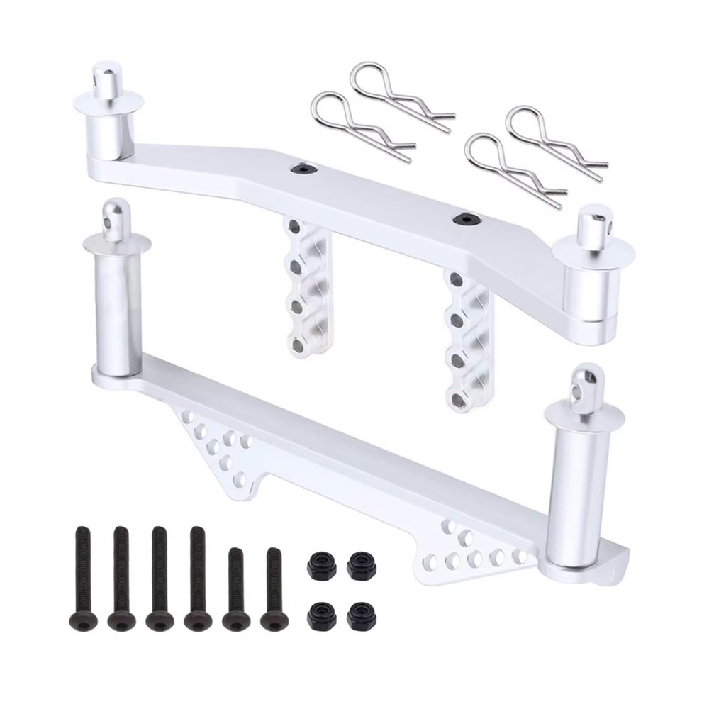 Rc Toys Parts For Traxxas For Slash 2WD For Rustler For Stampede 1/10 Aluminum Alloy Upgrades Front Rear Body Mounts Parts Accessories(White)