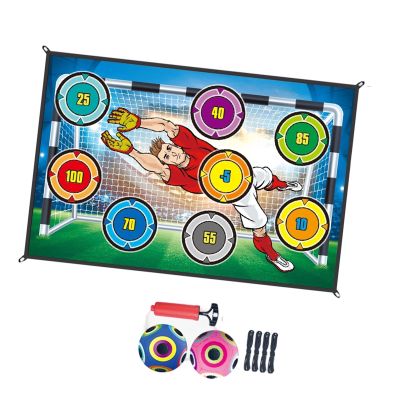 BELOWSYALER Indoor Outdoor Football Training Set with Hanging Panel and 2 Soccer Spheres for Skill Practice