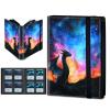 JANENFNA 4 Pocket Trading Card Binder, Waterproof PU Cover Holds 160 Cards (20 Pages) for TCG Collection Compact Protective Album, Great Gift Idea-Black Dragon Starry Sky view 1