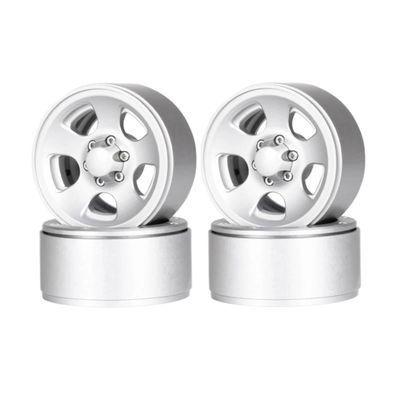 4Pcs 1.9" Beadlock Wheels for 1/10 RC Crawler - Aluminum 5-Spoke Rims Compatible with SCX10, TRX4, MST CFX