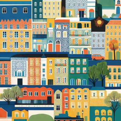 Puzzle for Adults 1024 Pieces,Colorful City Townscape Jigsaw Puzzle