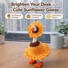 Aigidusansu Sunflower 7 inch Desk Goose Outfits, Handmade Cute Knitted Summer Mini Goose Clothes for Desk Goose 7 inches, Summer Home Office Desk Decor Gift view 4