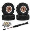 0.7 Inch RC Crawler Tires and Wheels Set 4016mm for 1/30 Scale Axial SCX30 (Bronze) view 1