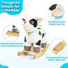 FUNLIO Cow Rocking Horse Ages 1-3, Adorable Baby Rocking Horse with Cuddly Head, Bright Sparkling Eyes & Jingling Bell, Stuffed Plush Ride-on Baby Rocker, Easy to Assemble, CPC & CE Certified view 4