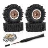 0.7 Inch RC Crawler Tires and Wheels Set 4016mm for 1/30 Scale Axial SCX30 (Bronze) view 1