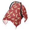 Christmas Dogs Red Print Baby Car Seat Cover Breathable Infant Car Seat Cover for Babies Lightweight Carseat Canopy Muslin Cotton Baby Carrier Covers for Boys Girls view 1