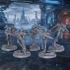 1:56 Scale Unpainted Resin Jump-Troopers for Sci-Fi Tabletop RPG Game, 28mm Cyberpunk Combat Squad, High-Tech RPG Accessory, 5pc Armored Orbital Strike Team - Future Warrior AS977 view 1