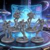 1:56 Scale Unpainted Resin Jump-Troopers for Sci-Fi Tabletop RPG Game, 28mm Cyberpunk Combat Squad, High-Tech RPG Accessory, 5pc Armored Orbital Strike Team - Future Warrior AS977 view 2