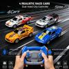 Electric Slot Car Race Track Sets with 4 High-Speed Racing Slot Cars Dual Racing Game with 2 Controllers Circular Overpass Track Featuring Flash Bridge Pendulum Gifts Toys for Boys Kids Age 6 7 8-12 view 2