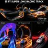 Electric Slot Car Race Track Sets with 4 High-Speed Racing Slot Cars Dual Racing Game with 2 Controllers Circular Overpass Track Featuring Flash Bridge Pendulum Gifts Toys for Boys Kids Age 6 7 8-12 view 3