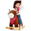 FUNLIO Bull Rocking Horse Ages 1-3, Wild Baby Rocking Horse with Cuddly Head & Bright Sparkling Eyes, Stuffed Plush Ride-on Baby Rocker, Easy to Assemble, CPC & CE Certified view 1