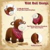FUNLIO Bull Rocking Horse Ages 1-3, Wild Baby Rocking Horse with Cuddly Head & Bright Sparkling Eyes, Stuffed Plush Ride-on Baby Rocker, Easy to Assemble, CPC & CE Certified view 3