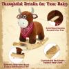 FUNLIO Bull Rocking Horse Ages 1-3, Wild Baby Rocking Horse with Cuddly Head & Bright Sparkling Eyes, Stuffed Plush Ride-on Baby Rocker, Easy to Assemble, CPC & CE Certified view 4